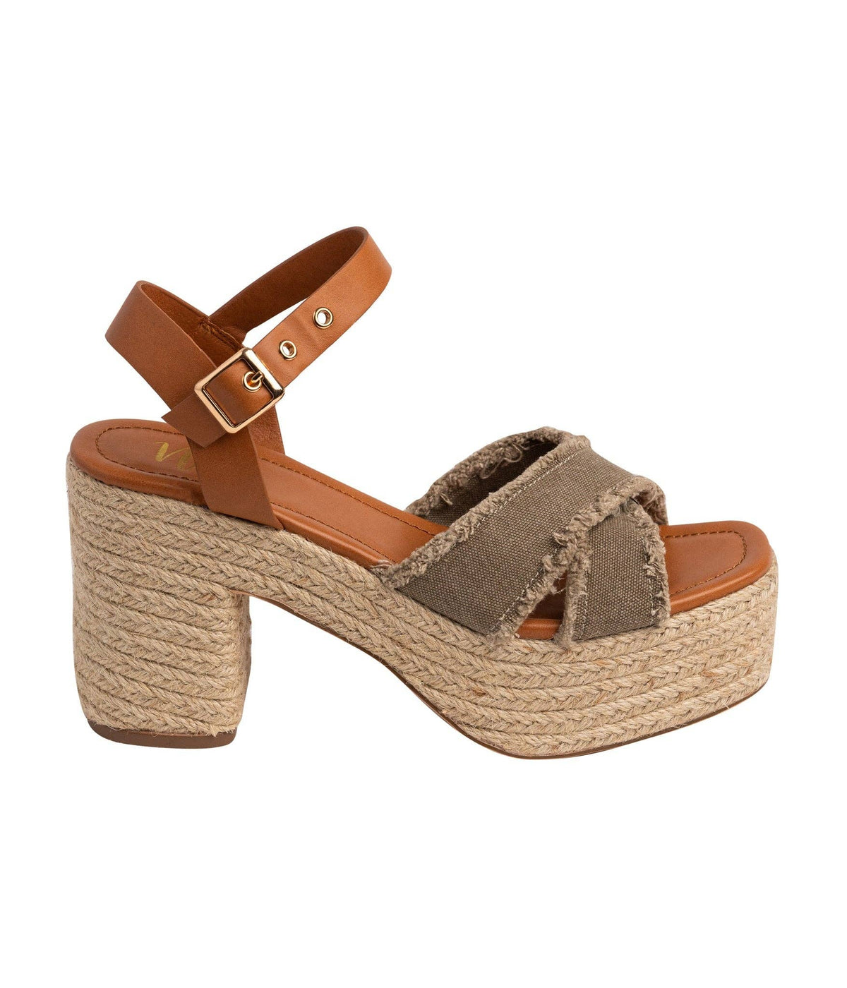 Nana Platform-wedge Sandals: Khaki – Lavish 31 (view 4)