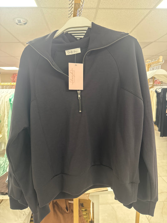 Black quarter zip sweater – Lavish 31