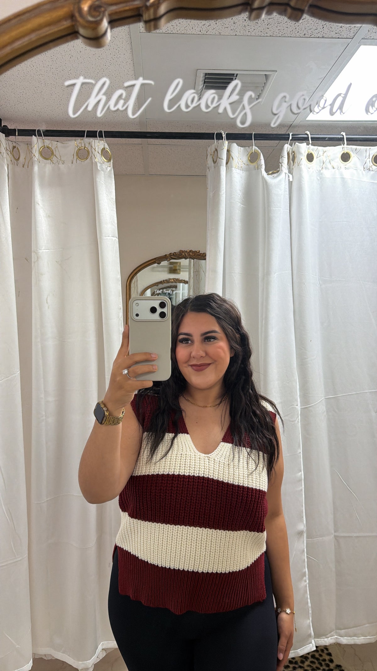 Burgundy striped knit vest – Lavish 31