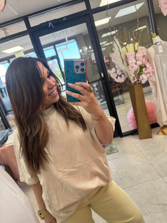 Beige/off white basic top – Lavish 31
