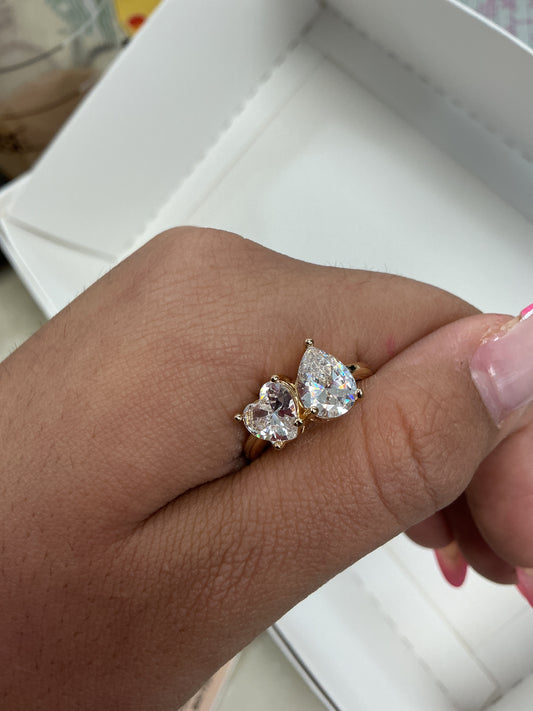 Double diamond gold ring – Lavish 31