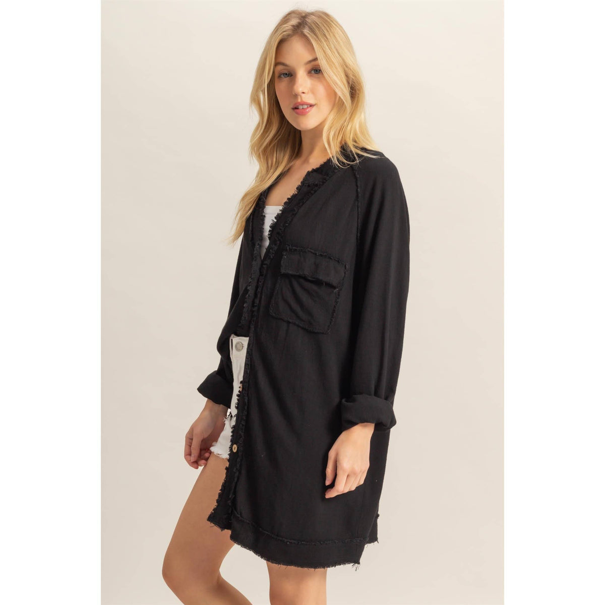 Black fringe cardigan – Lavish 31 (view 2)