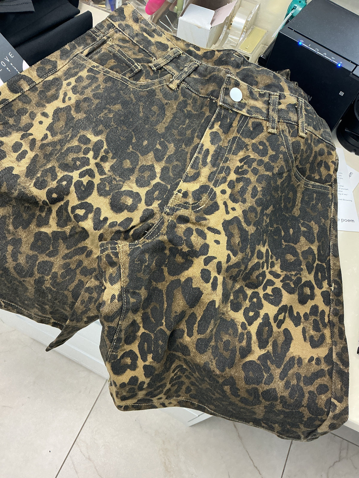 Olive cheetah jorts – Lavish 31