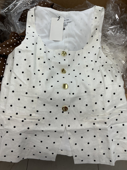 White polkadot vest with gold buttons – Lavish 31