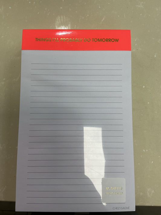 Things I’ll probably do tomorrow notepad – Lavish 31