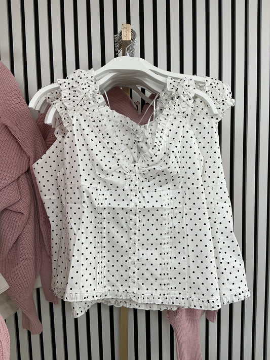 Polkadot ruffled top – Lavish 31