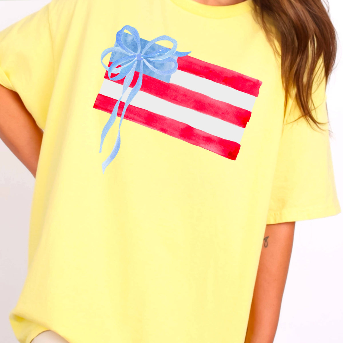 Black Coquette American Flag, July 4th Graphic Tee, Gildan: Black – Lavish 31 (view 20)