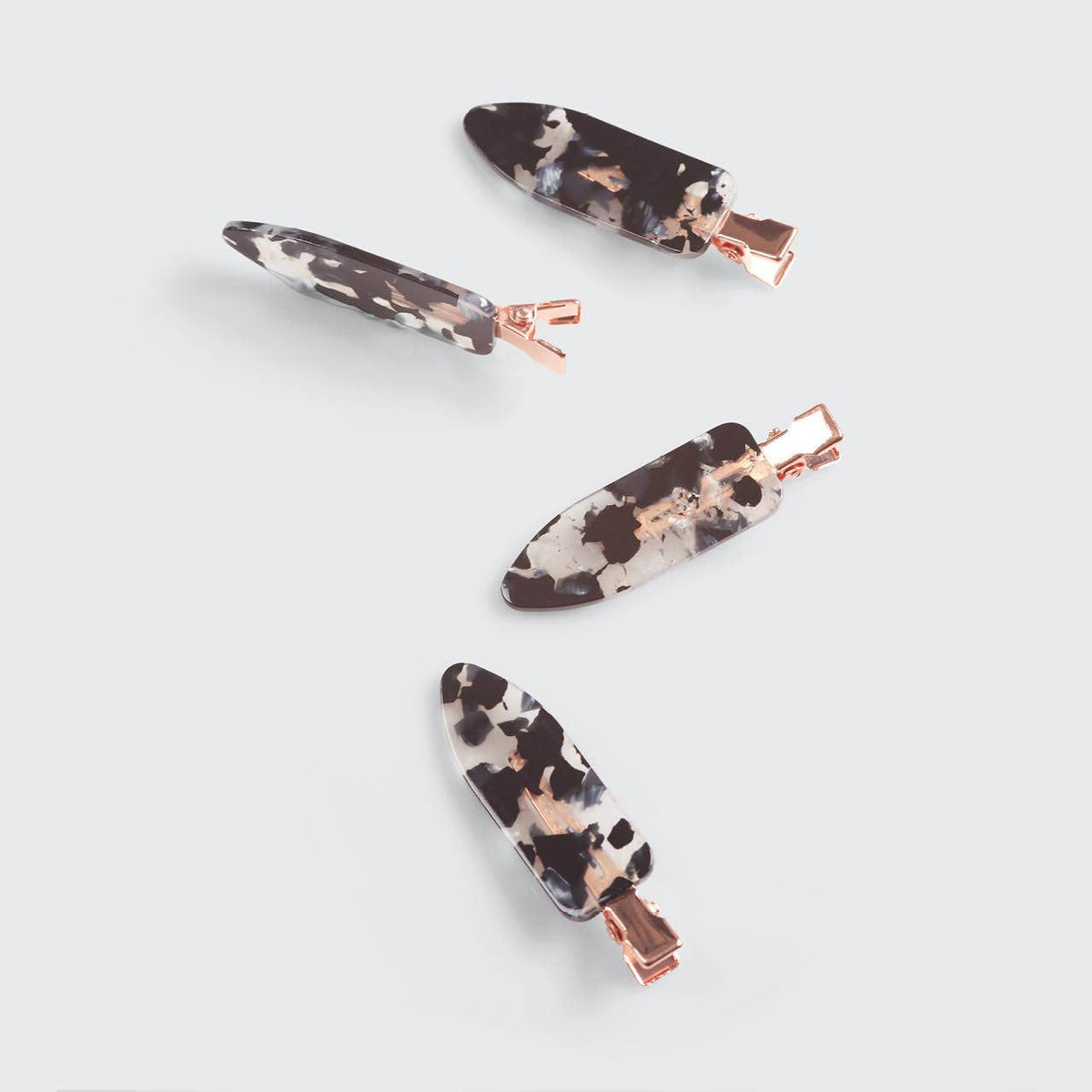 Eco-Friendly Creaseless Clips 4pc Set - Black Terrazzo – Lavish 31 (view 5)