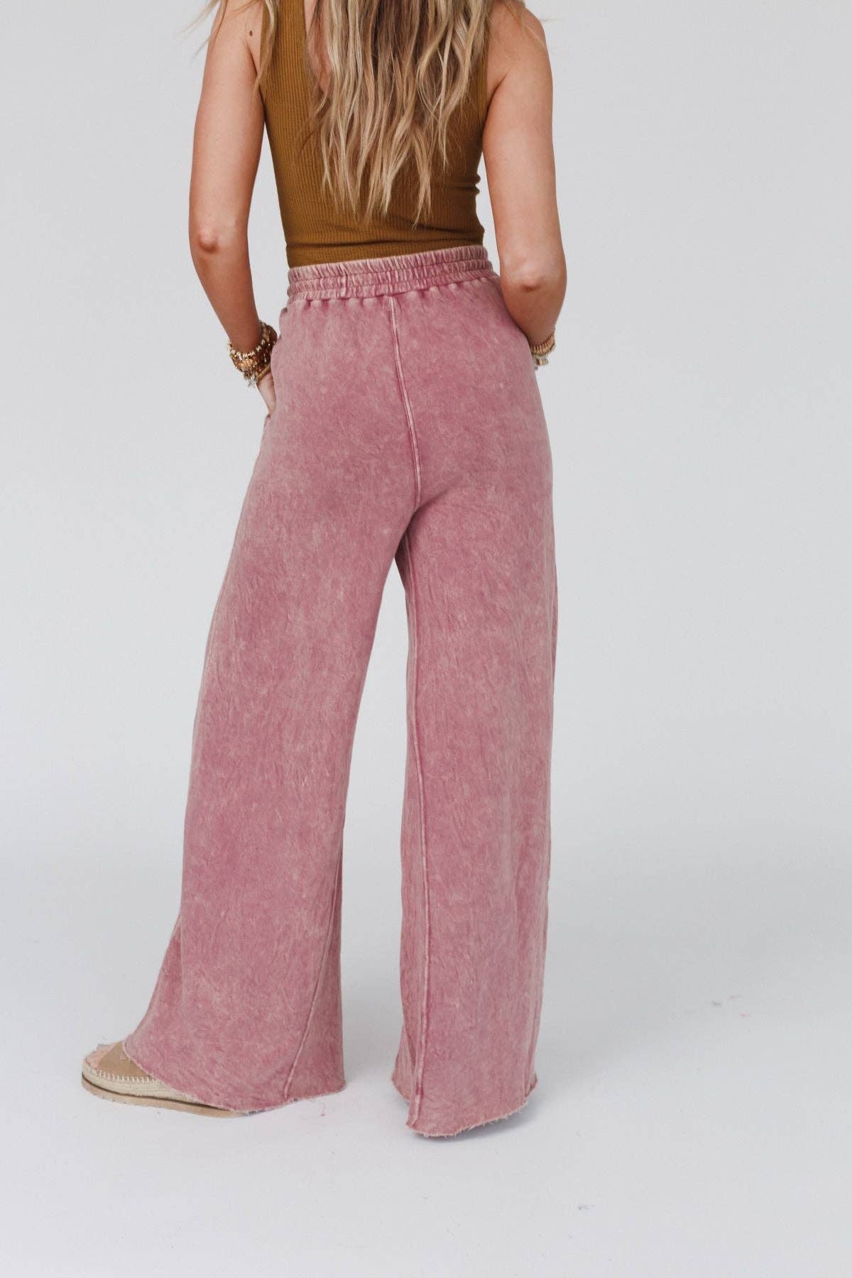 Relaxing mauve pink/purple flowy pants – Lavish 31 (view 5)