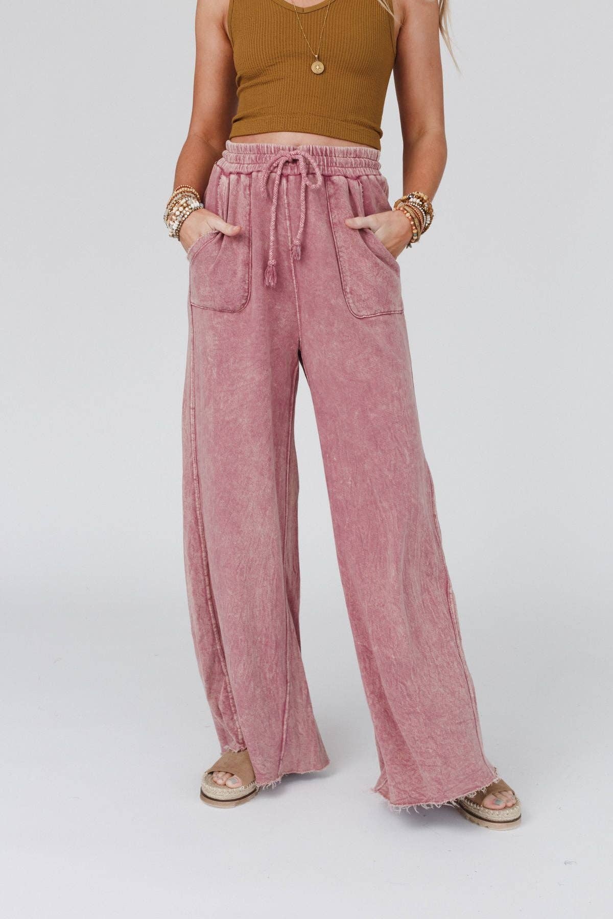 Relaxing mauve pink/purple flowy pants – Lavish 31 (view 13)