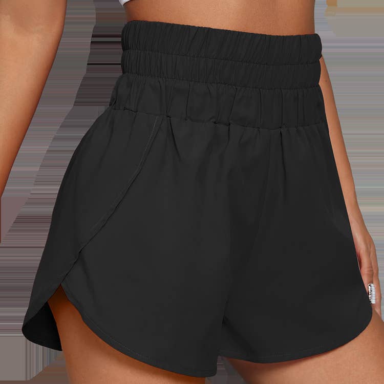 Athletic workout high rise sports shorts: green short – Lavish 31 (view 4)
