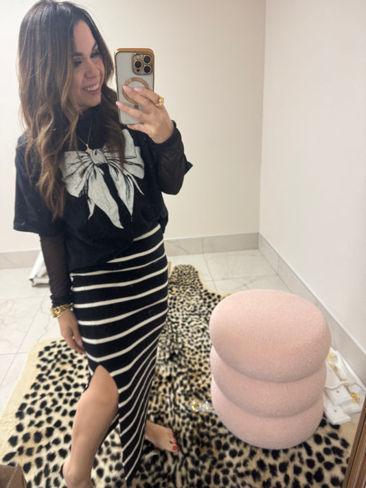 Black and cream skirt – Lavish 31