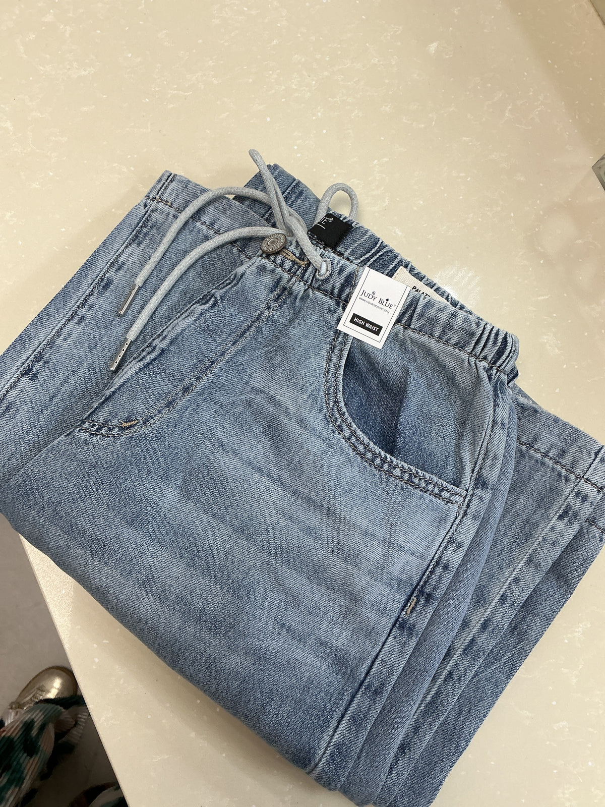 Judy blue denim draw string pants – Lavish 31