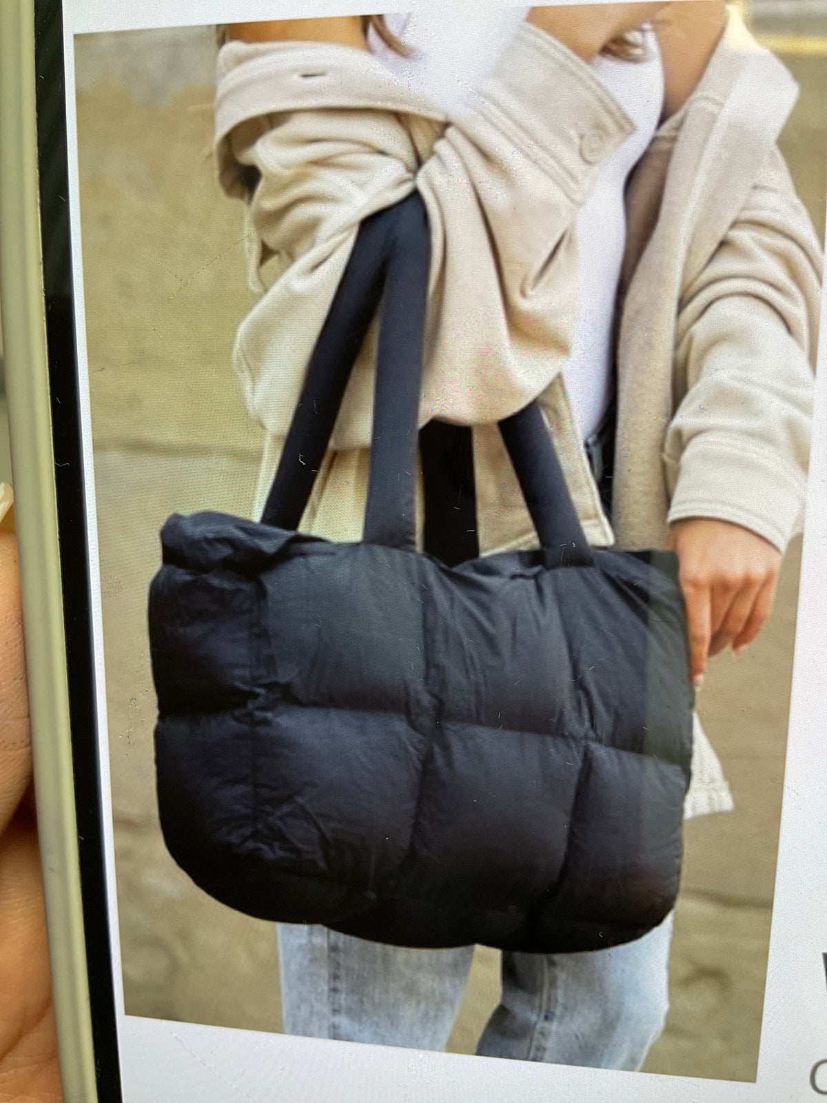 Black puffer tote bag – Lavish 31