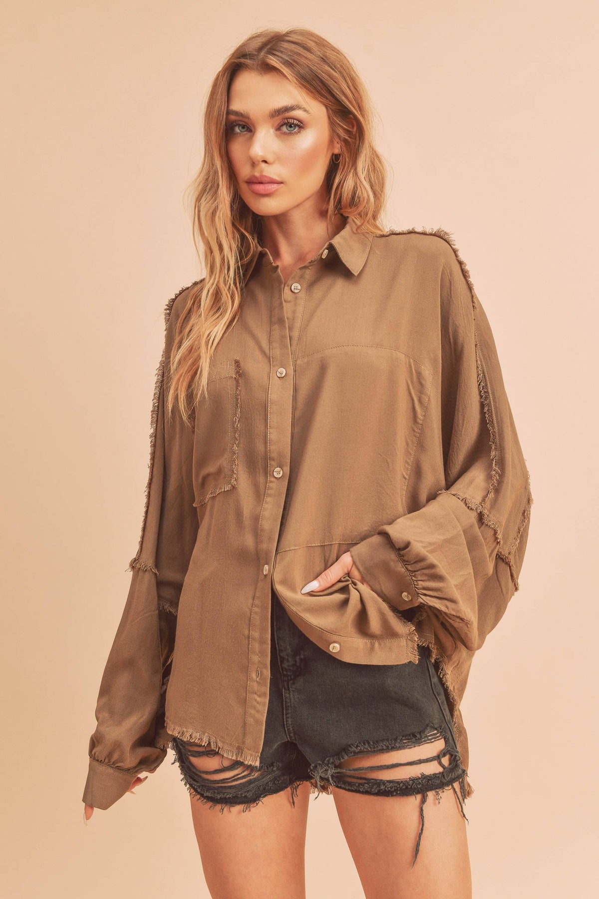Brown button up shirt – Lavish 31