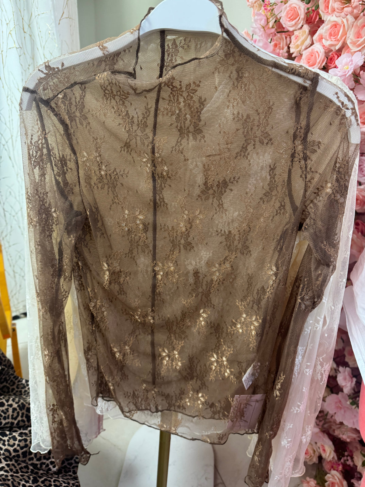 Sheer brown lace top – Lavish 31