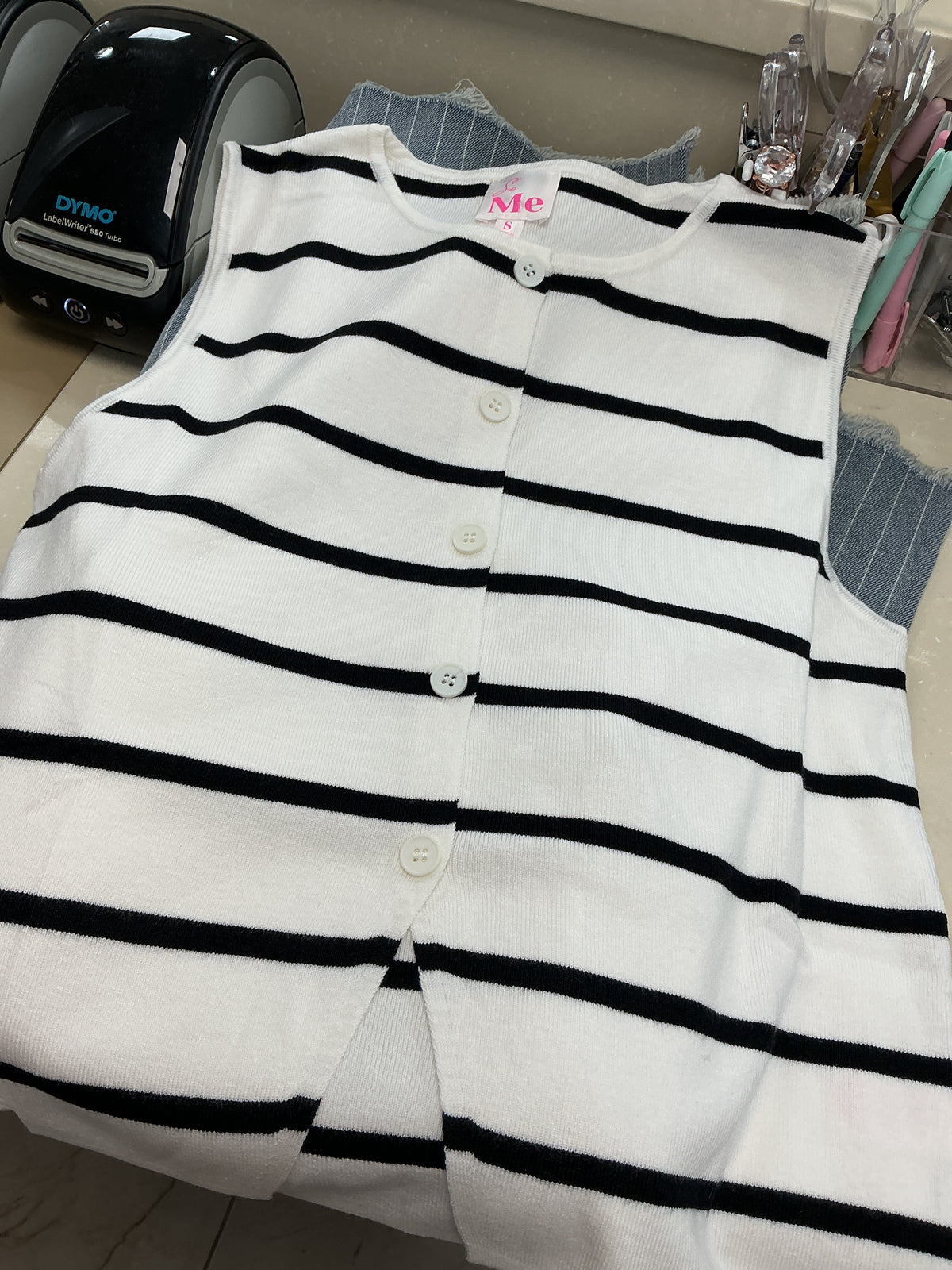 Striped button up vest – Lavish 31