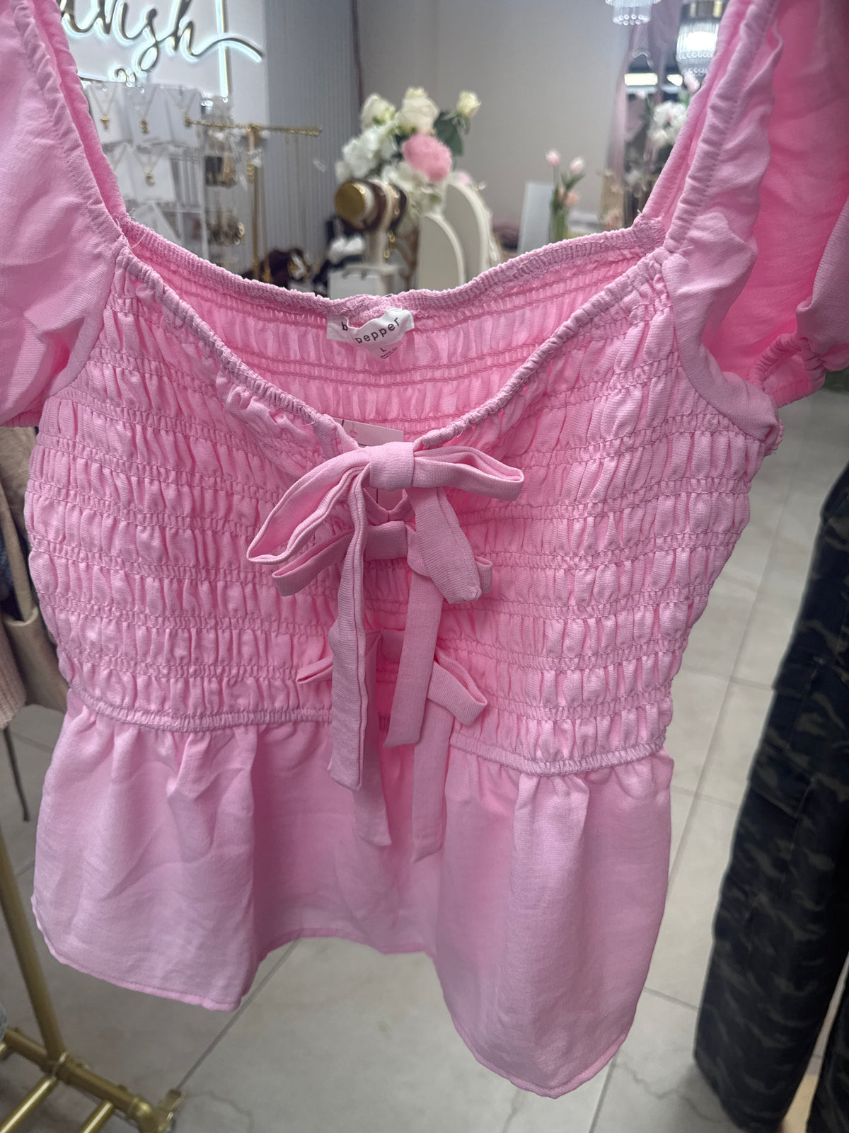 Pink top with big bow – Lavish 31