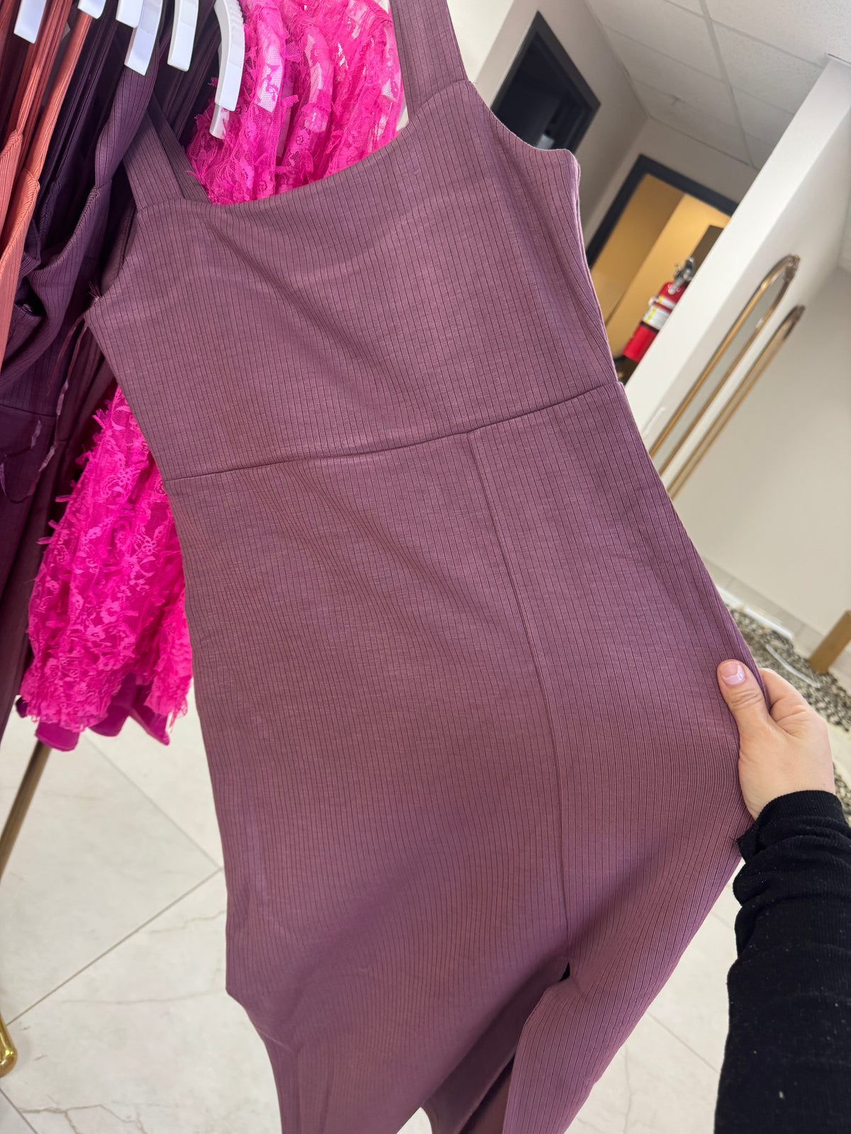 Purple square neck dress – Lavish 31