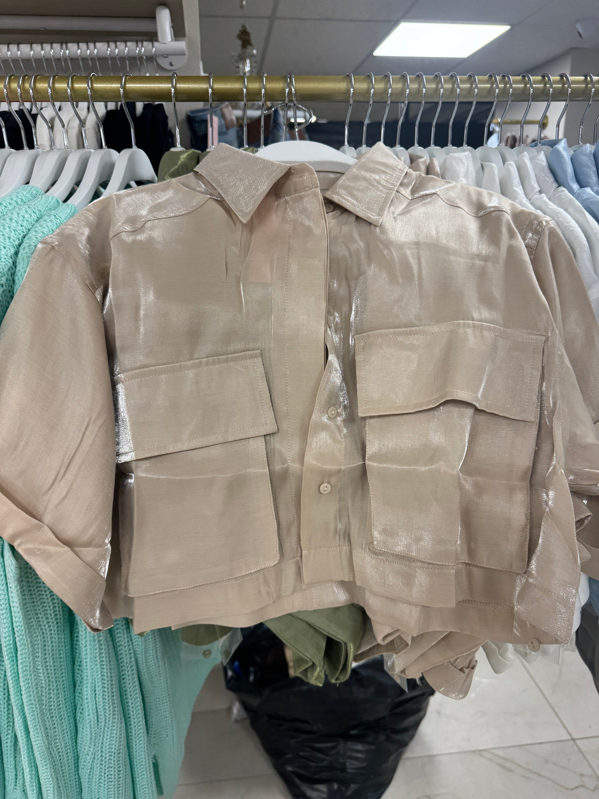 Cropped sheer button up – Lavish 31 (view 2)