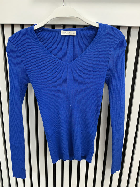 Cobalt blue ribbed top – Lavish 31