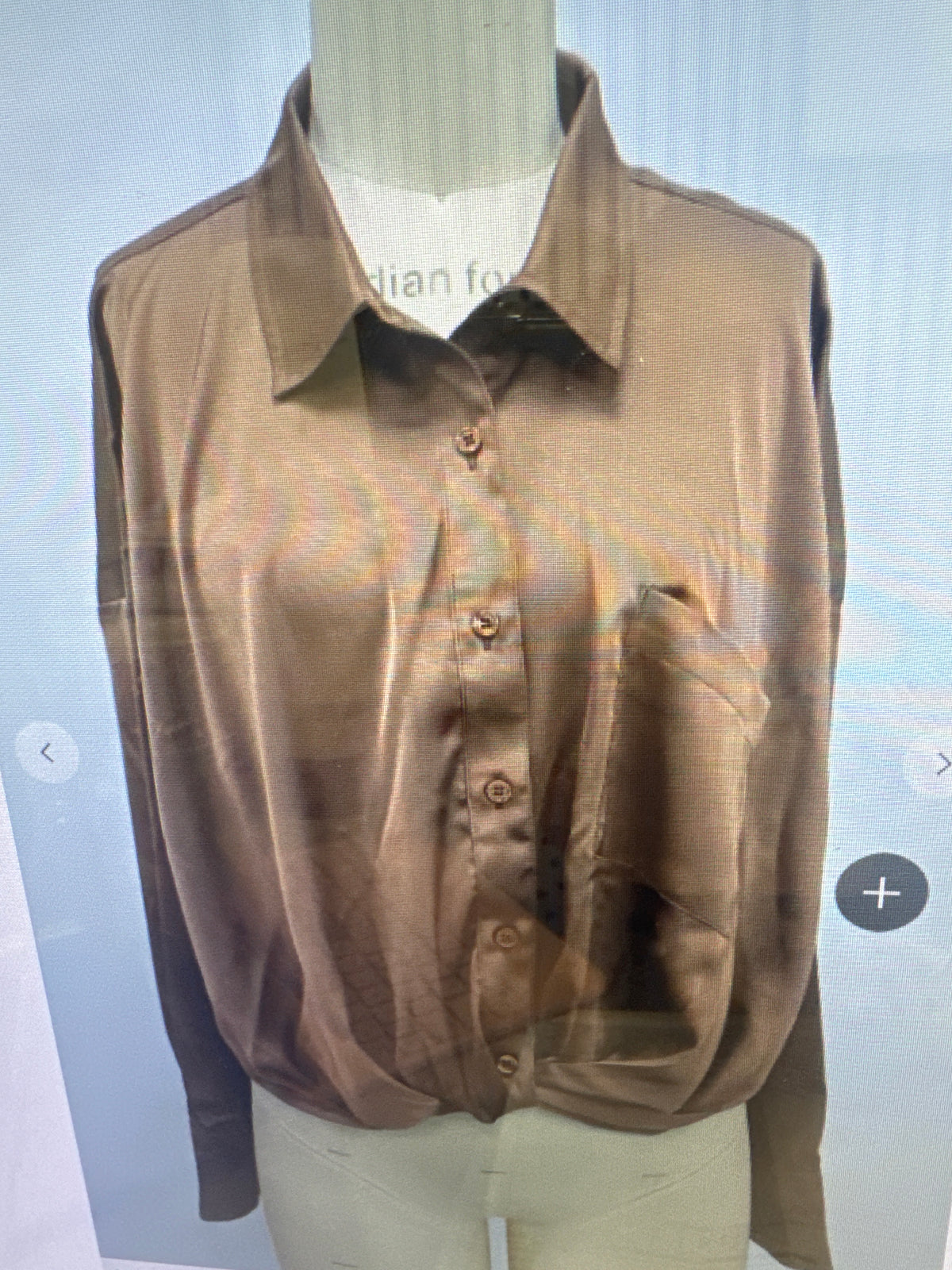 Brown satin button up long sleeve – Lavish 31