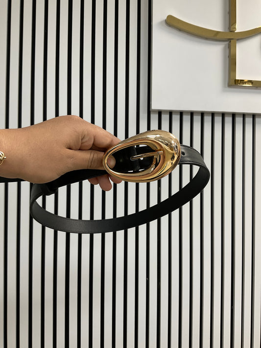 Black belt with round buckle – Lavish 31