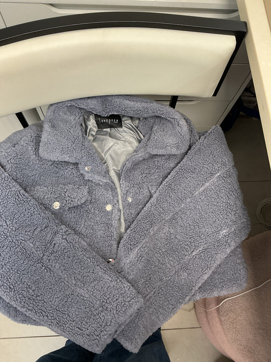 Grey cropped jacket coat – Lavish 31