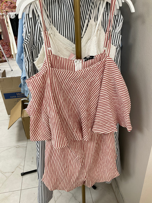 Red and white striped romper – Lavish 31