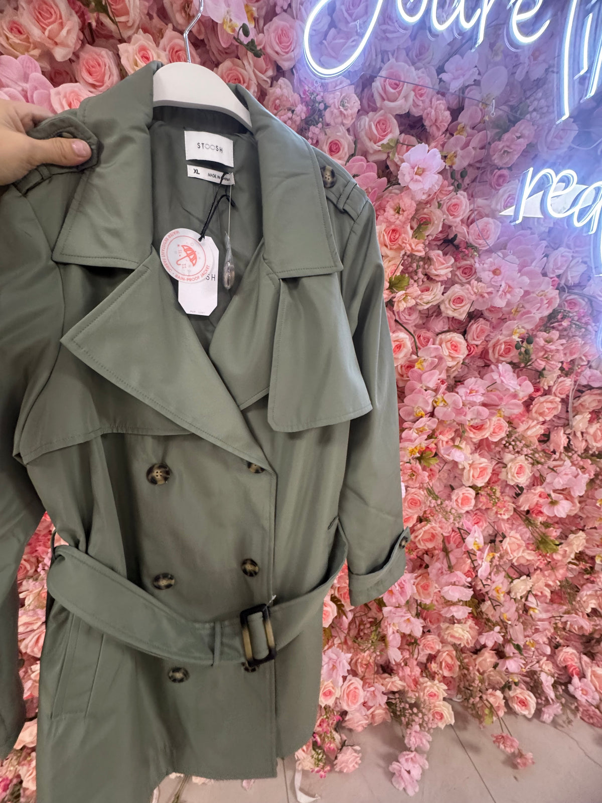 Sage mid length trench coat – Lavish 31