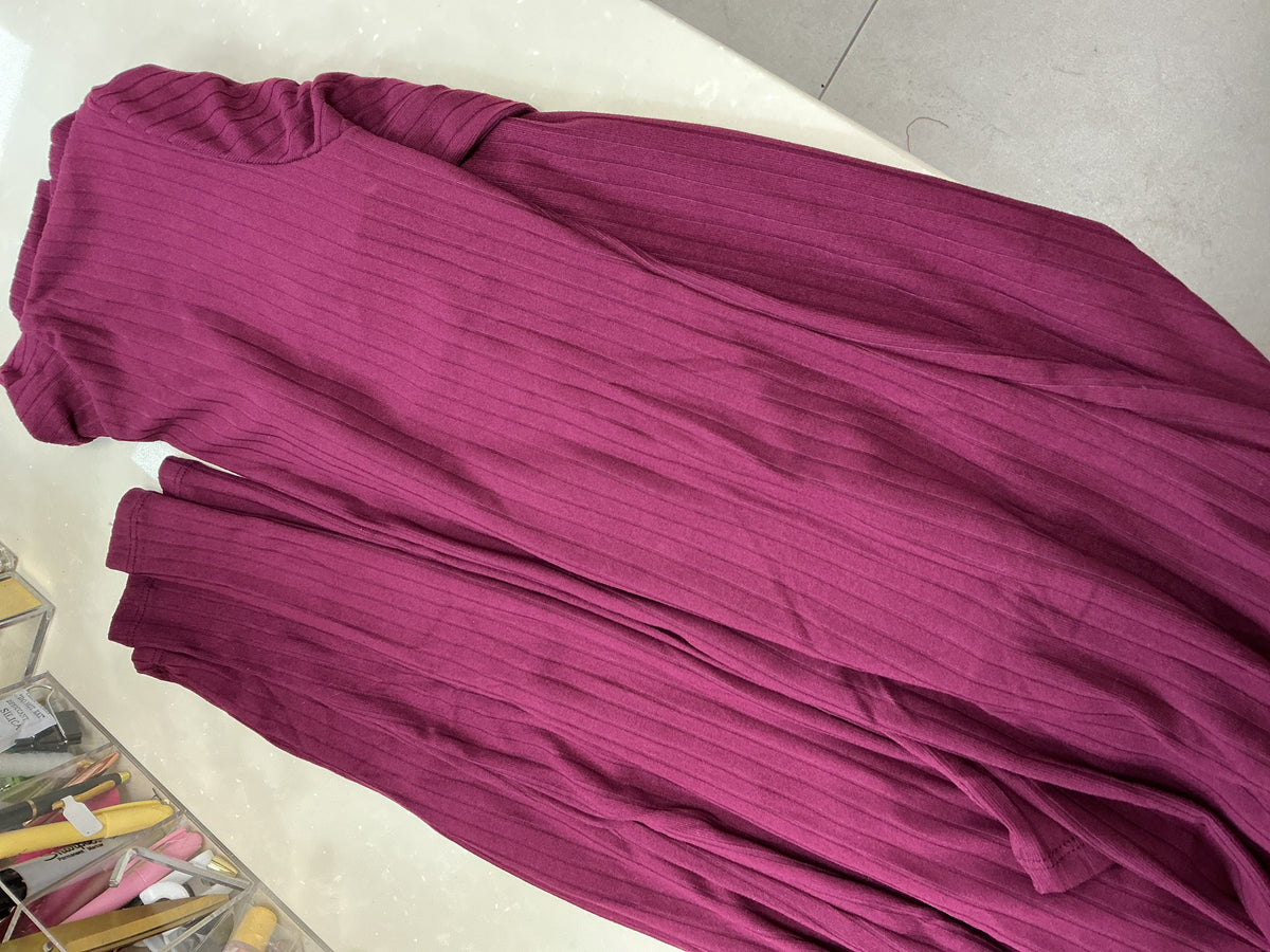 Burgundy long sleeve jumpsuit – Lavish 31