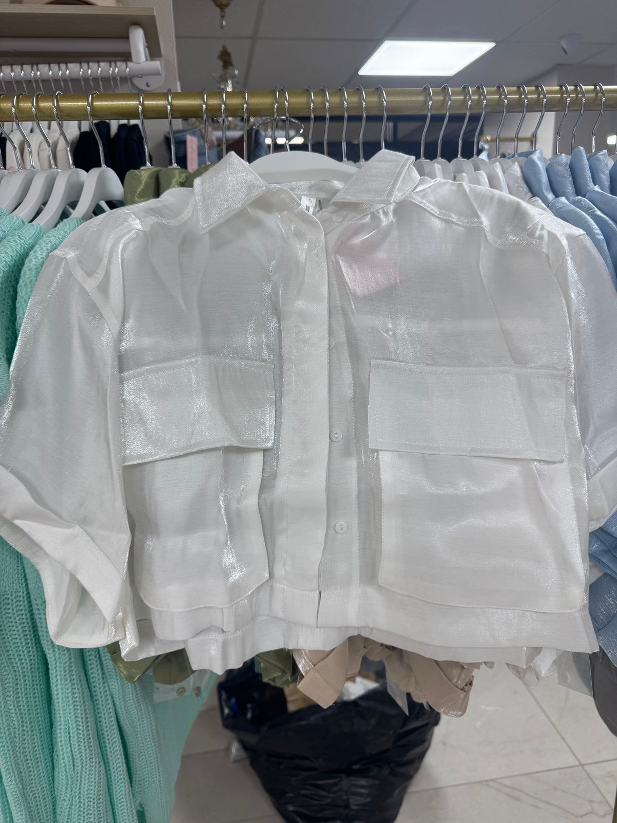 Cropped sheer button up – Lavish 31 (view 3)