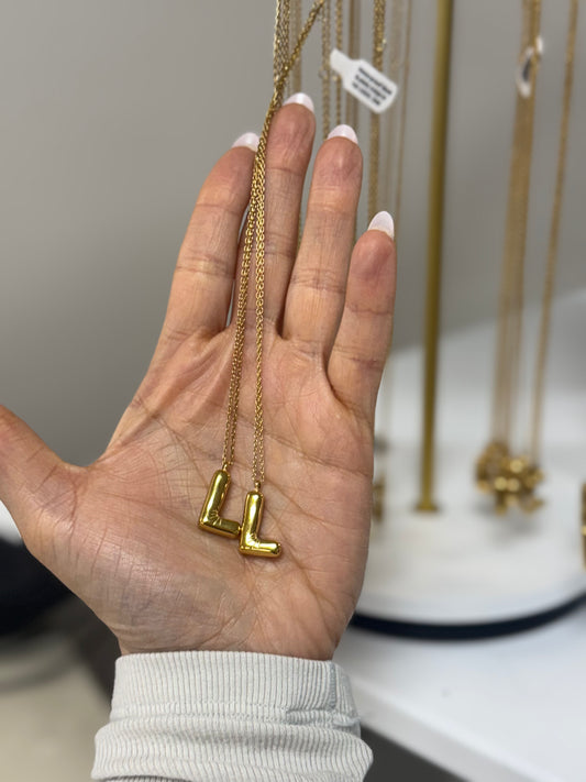 L Initial Gold Necklace – Lavish 31