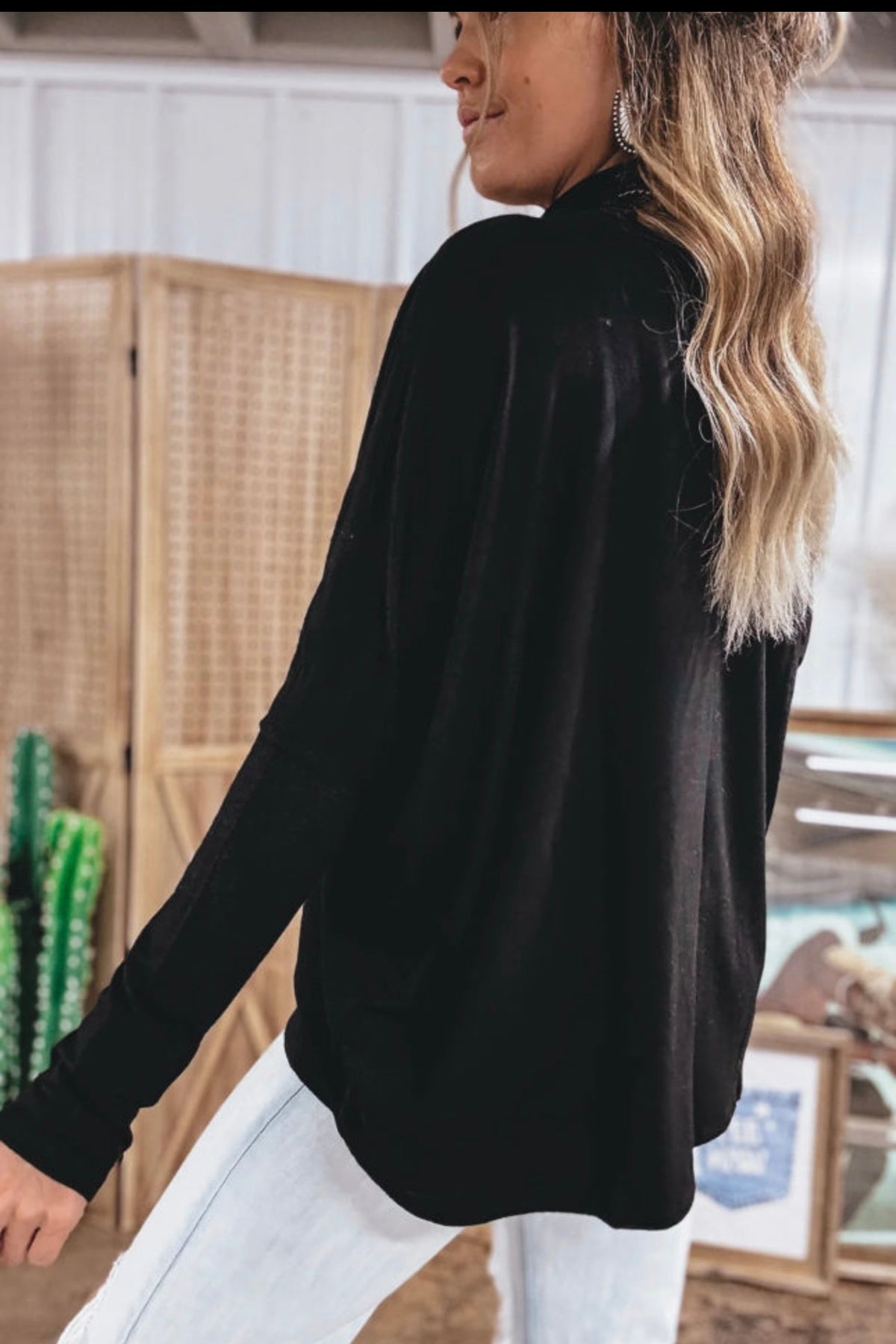 Black loose high neck top-oversized – Lavish 31