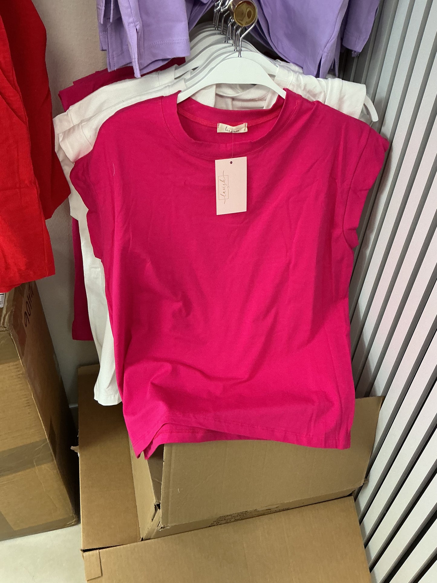 Hot pink short sleeve top – Lavish 31