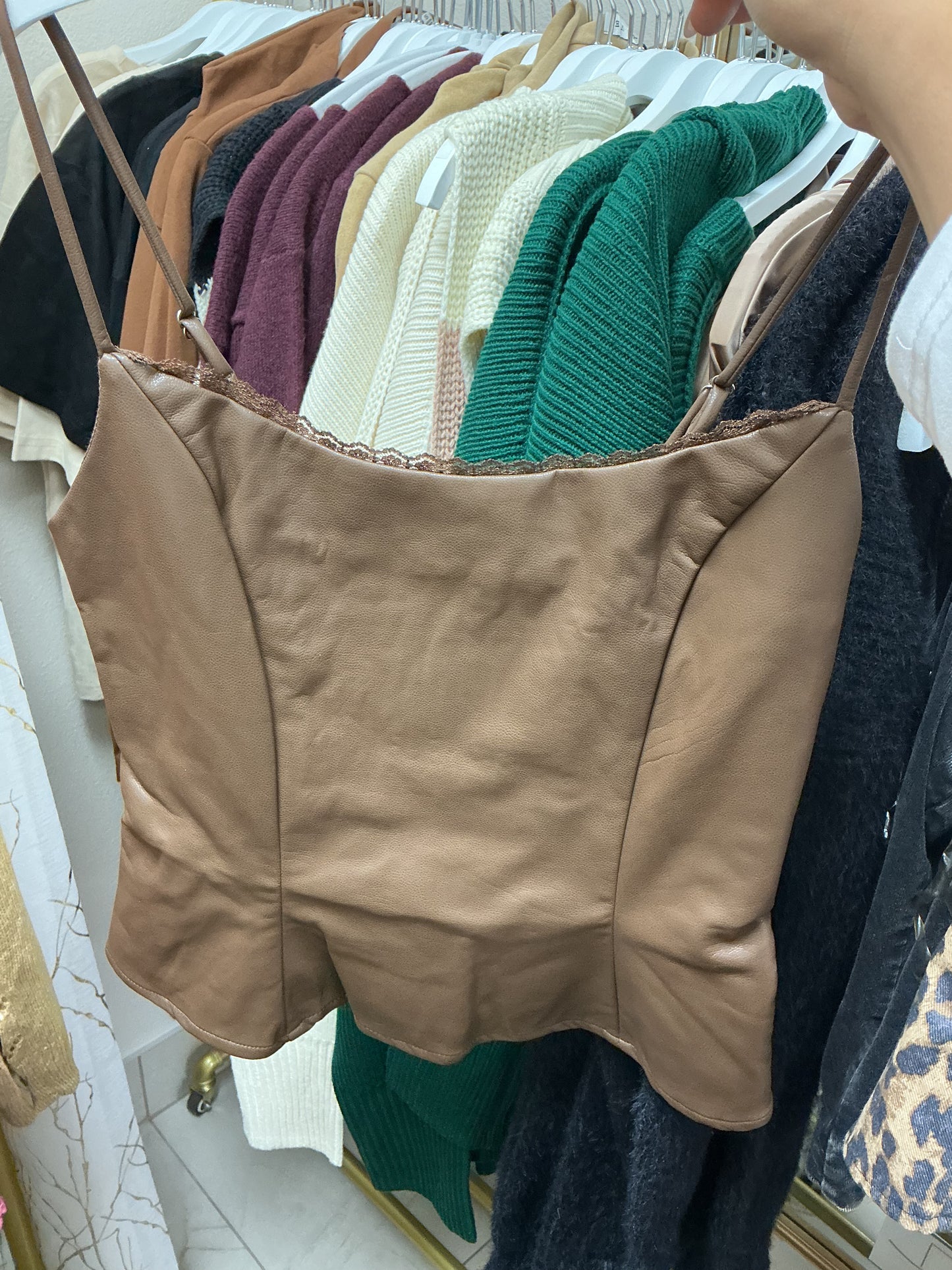 Brown leather tank top – Lavish 31
