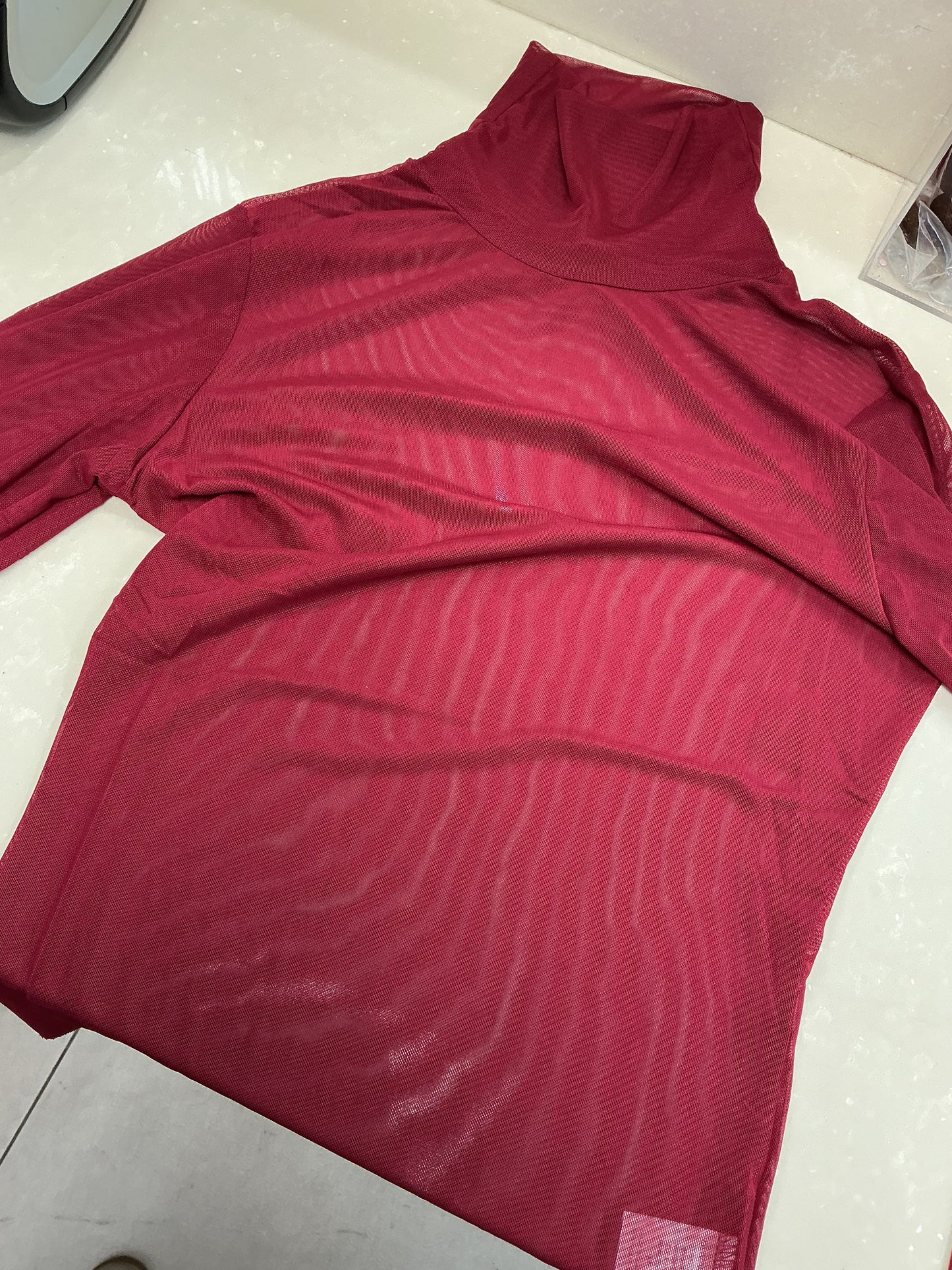 Red high neck mesh top – Lavish 31