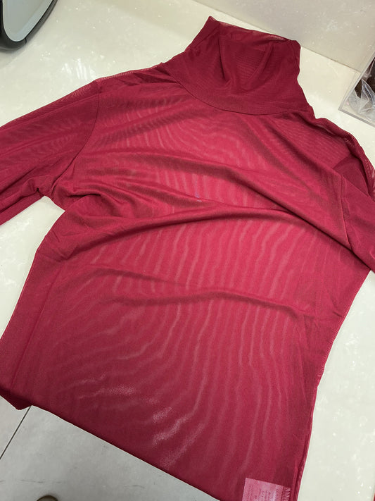 Red high neck mesh top – Lavish 31