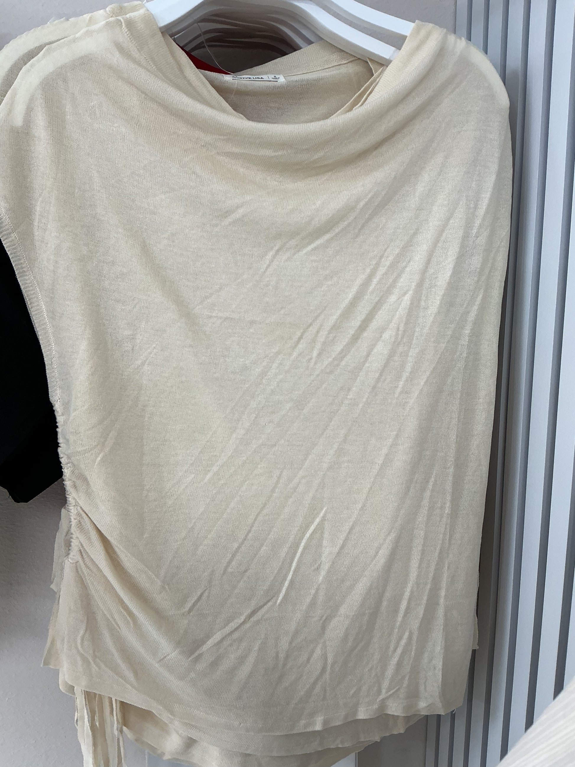 Beige sheer off the shoulder top – Lavish 31