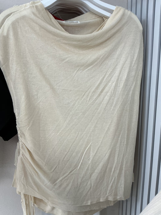 Beige sheer off the shoulder top – Lavish 31