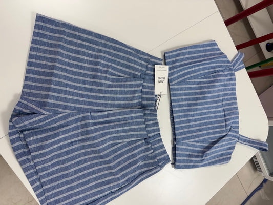 Blue stripe linen short and tank set – Lavish 31