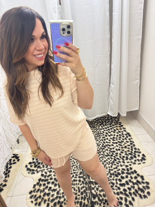 2 pcs set shorts and top off white and/khaki ￼ – Lavish 31