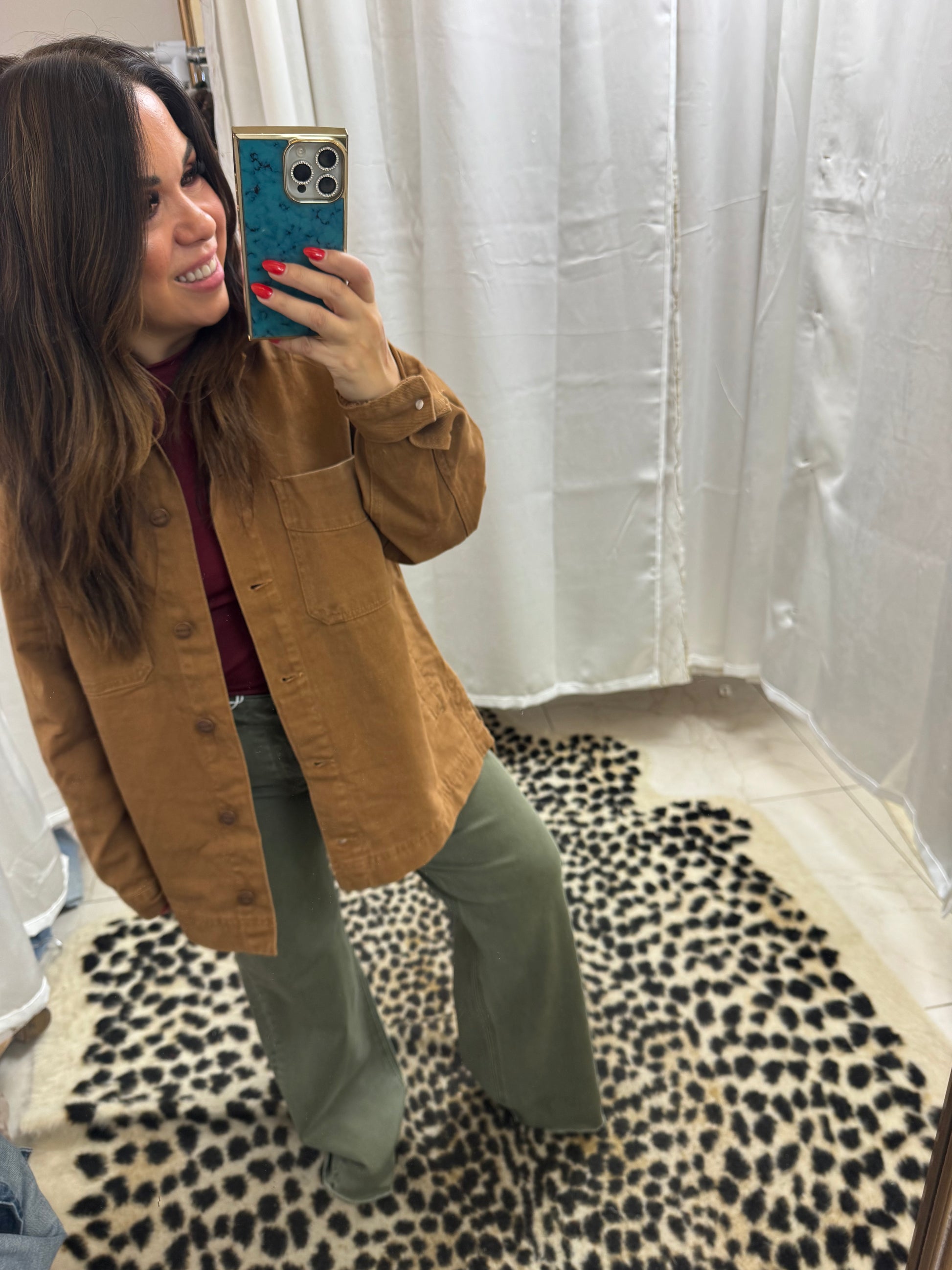 Risen Oversize brown button up gene jacket – Lavish 31 (view 2)