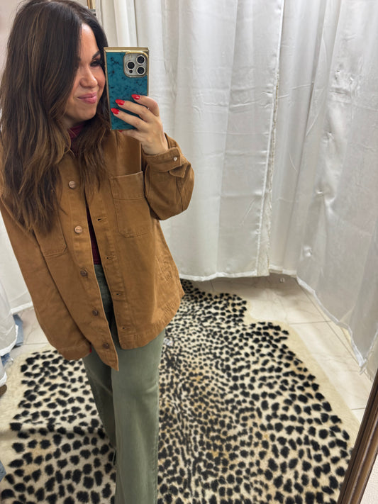 Risen Oversize brown button up gene jacket – Lavish 31