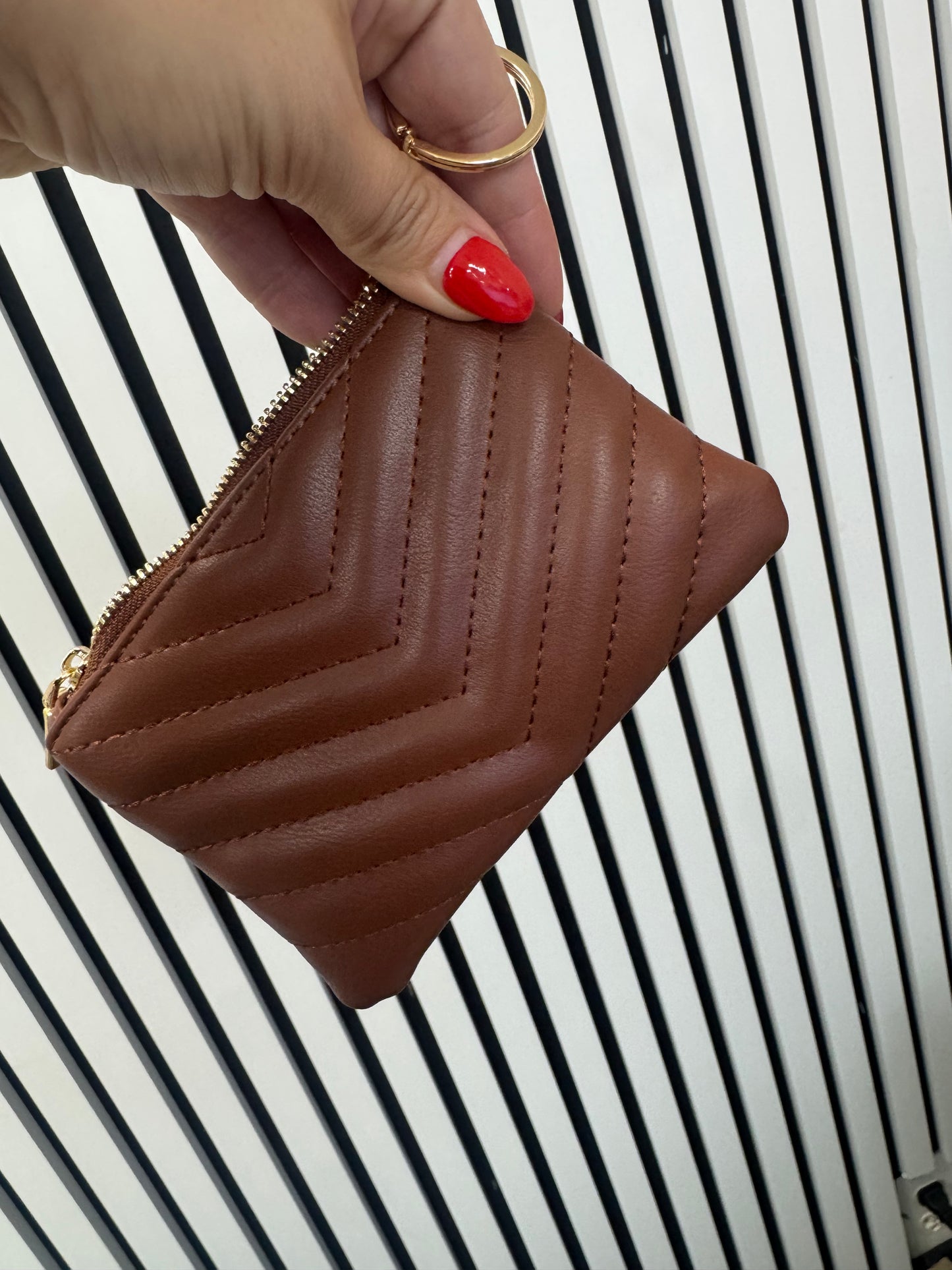Quilted Chevron Stitch Mackenzie Wallet/keychain – Lavish 31