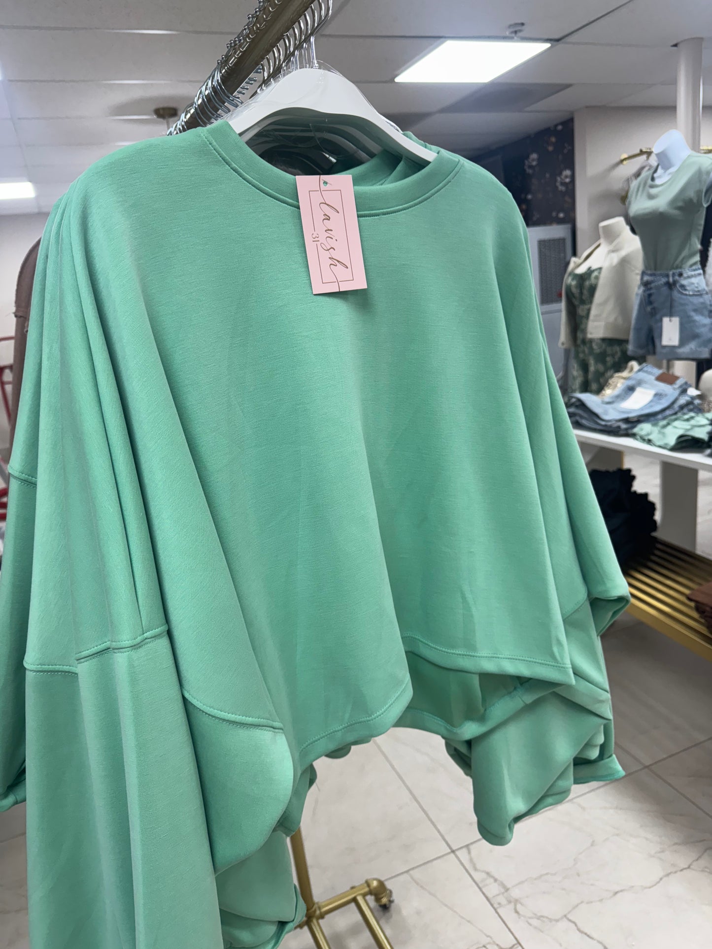 Pistachio long sleeve lounge top – Lavish 31