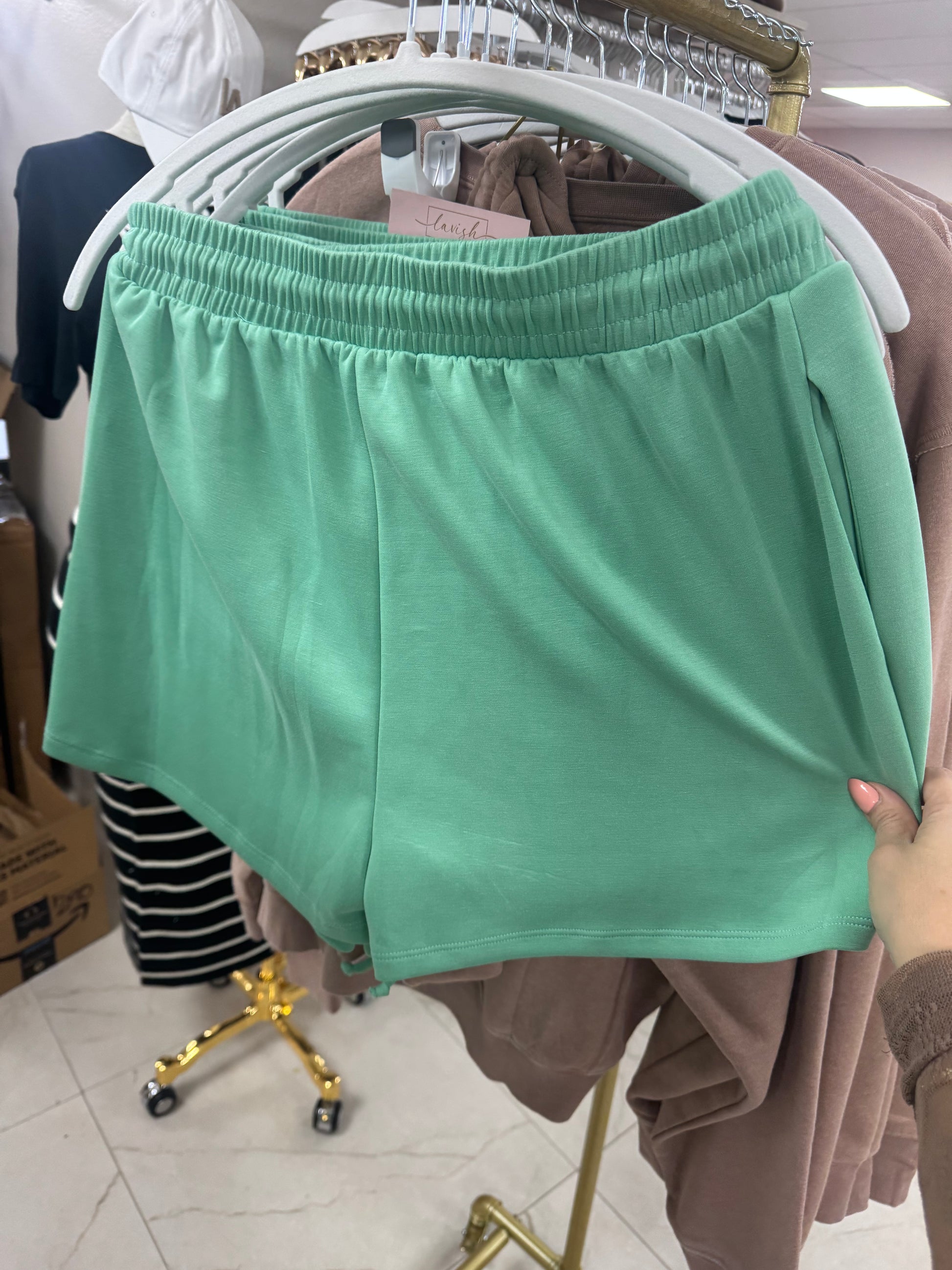 Pistachio lounge shorts – Lavish 31