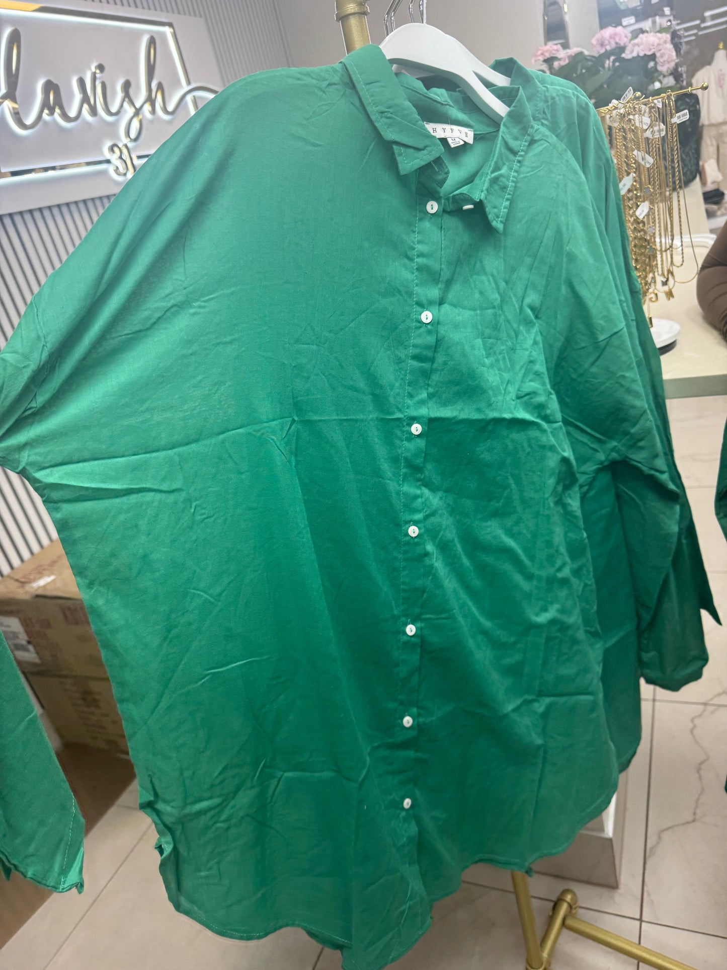 Jade green button up top – Lavish 31