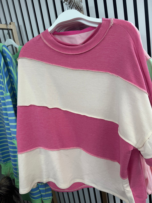 Pink and white stripe top – Lavish 31