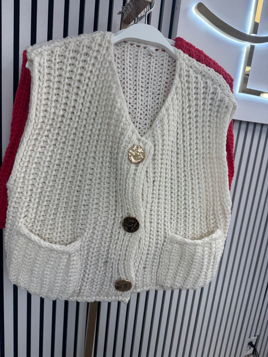 White button up knotted vest – Lavish 31